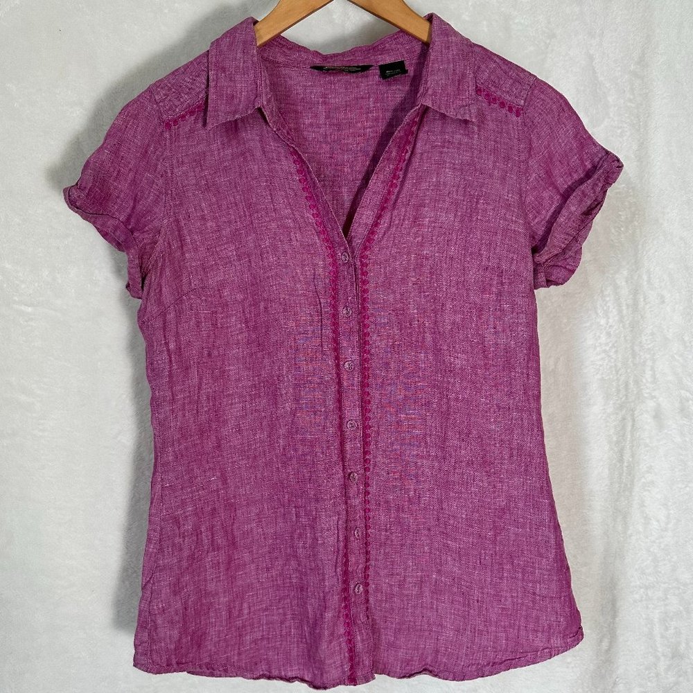 Eddie Bauer Lightweight Linen Button-Up Top